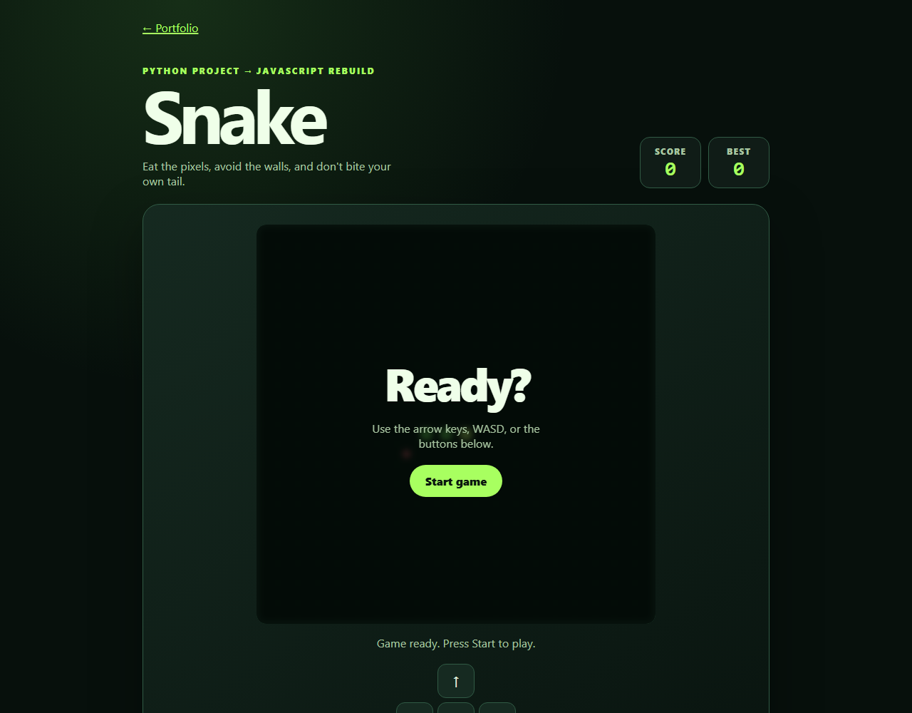 Snake game board